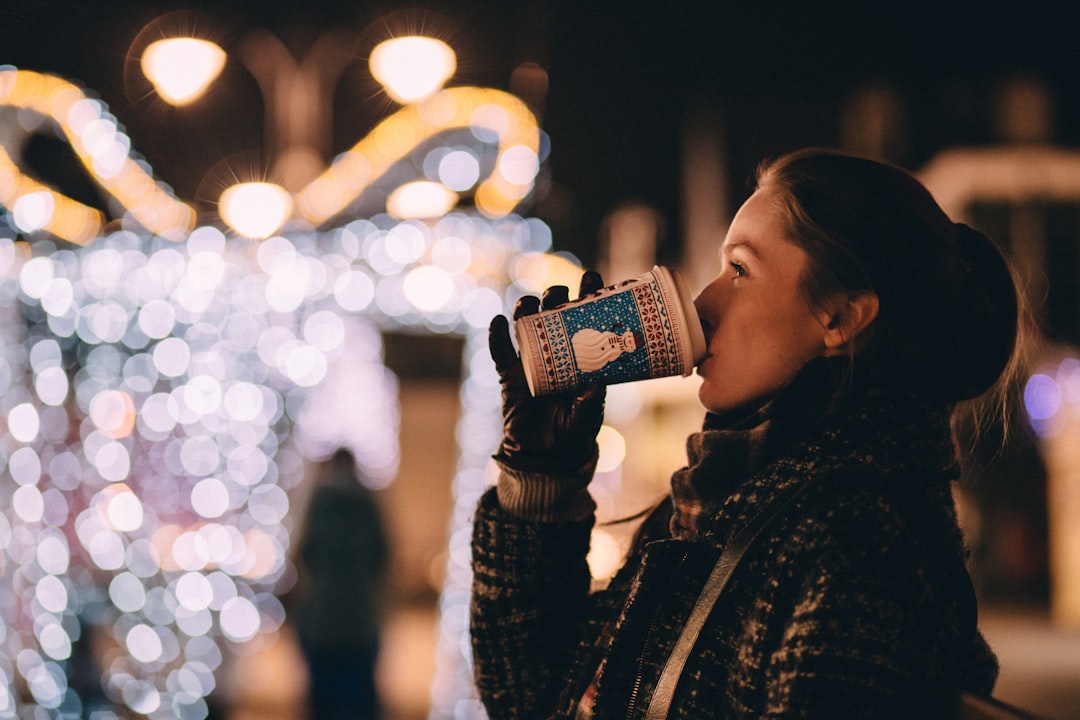 woman drinking,