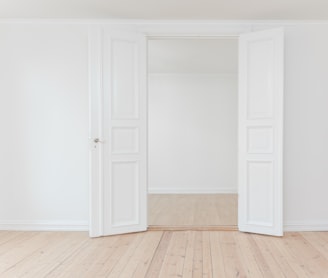 minimalist photography of open door