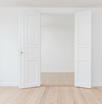 minimalist photography of open door
