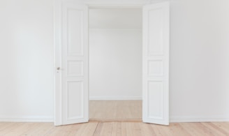 minimalist photography of open door