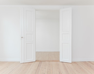 minimalist photography of open door