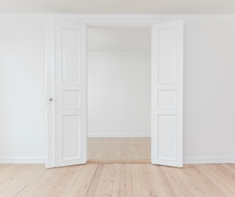 minimalist photography of open door