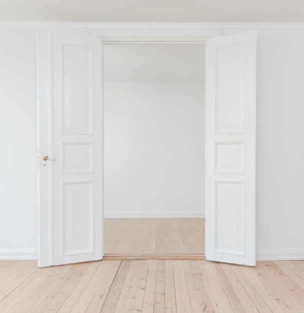 minimalist photography of open door