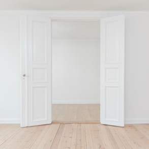 minimalist photography of open door
