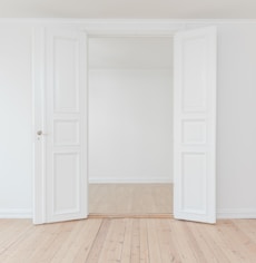 minimalist photography of open door