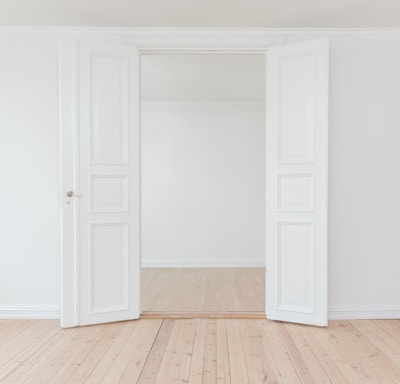 minimalist photography of open door