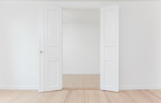 minimalist photography of open door