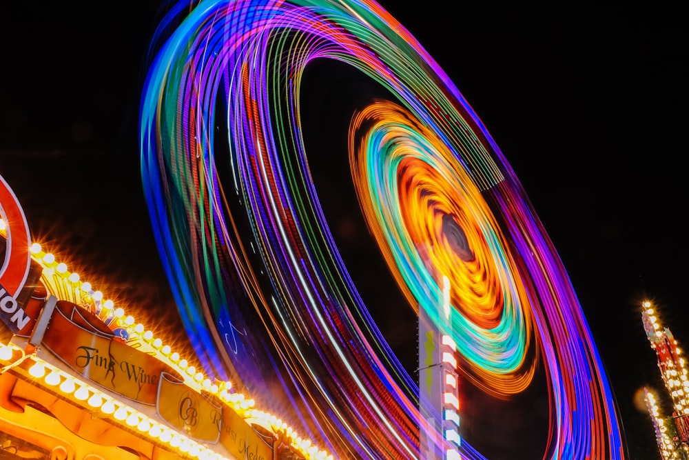 time lapse photography of Ferris wheel