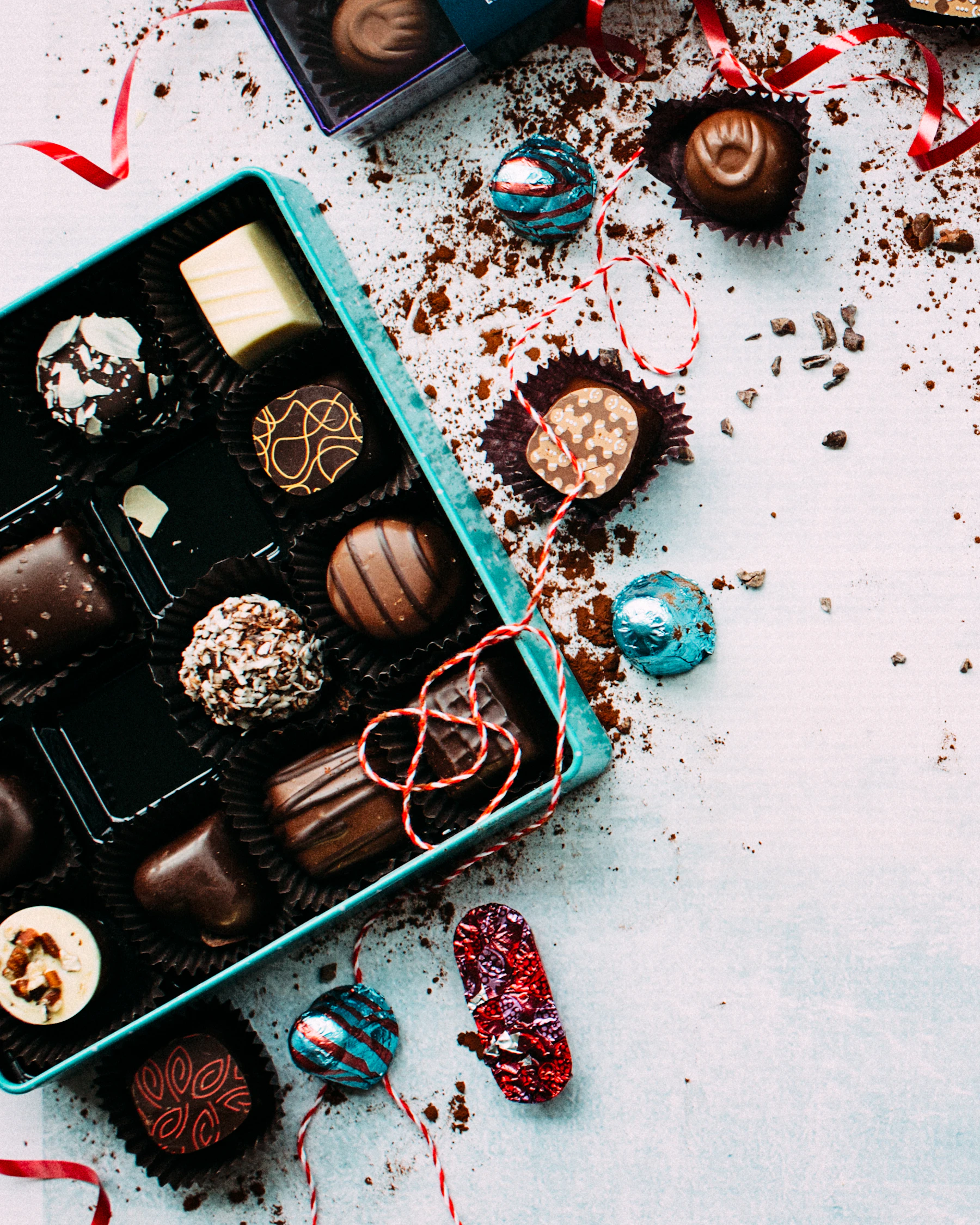 Real Christmas cookies and festive holiday decorations