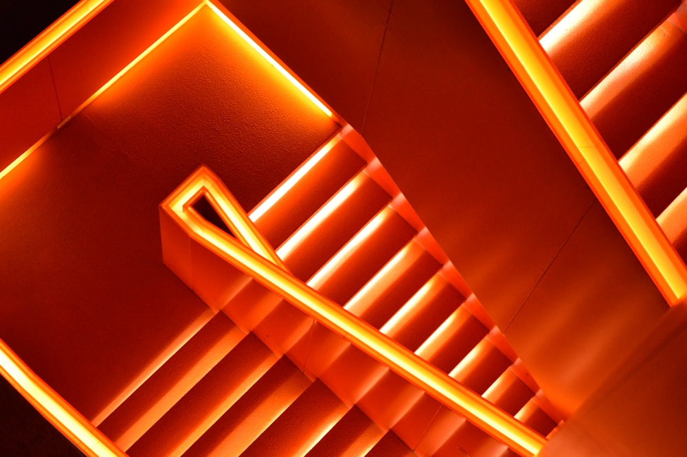 high-angle photography of stairs