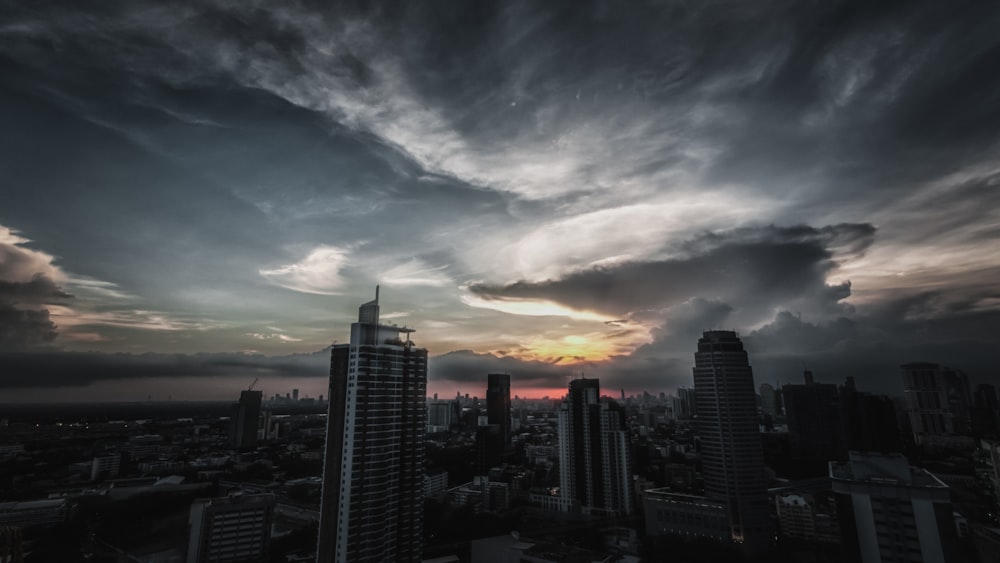 photography of city building