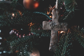 brown cross ornament