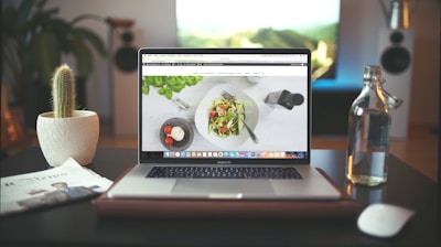 MacBook Pro showing vegetable dish