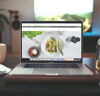 MacBook Pro showing vegetable dish