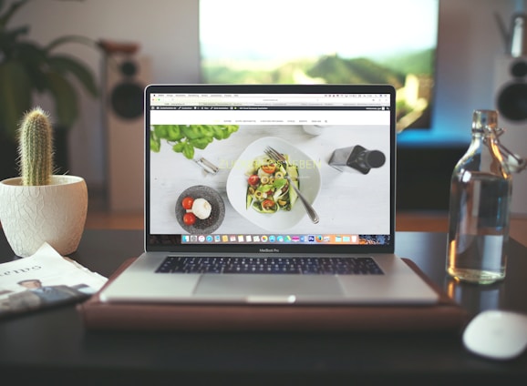 MacBook Pro showing vegetable dish