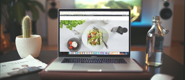 MacBook Pro showing vegetable dish