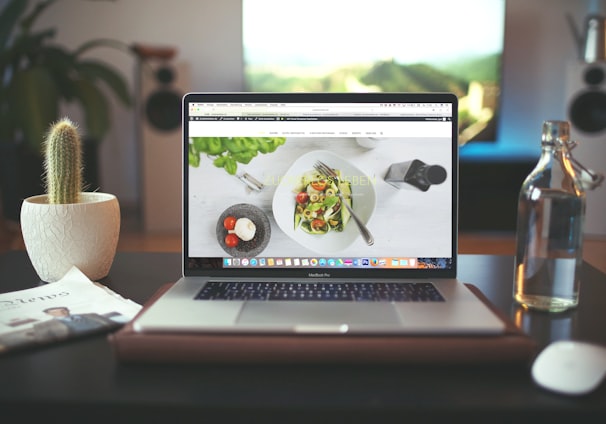 MacBook Pro showing vegetable dish