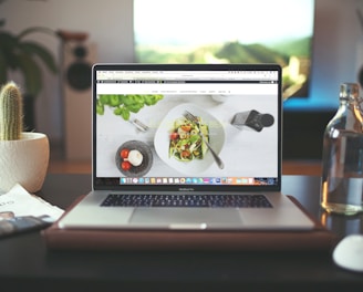 MacBook Pro showing vegetable dish