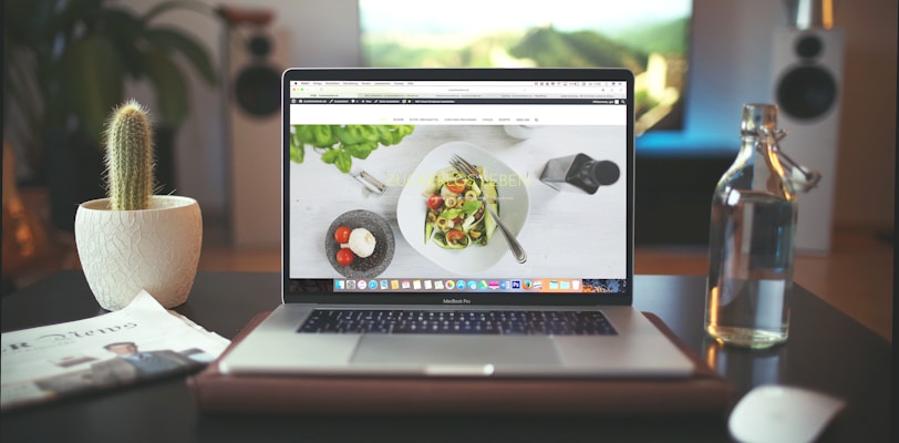 MacBook Pro showing vegetable dish