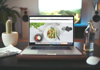 MacBook Pro showing vegetable dish