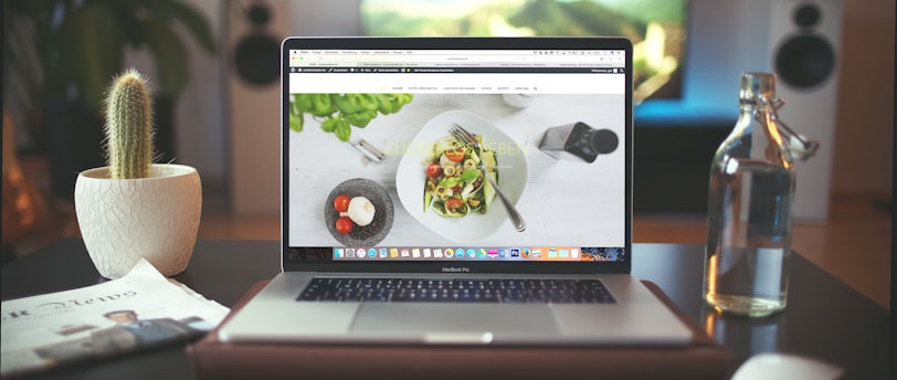 MacBook Pro showing vegetable dish