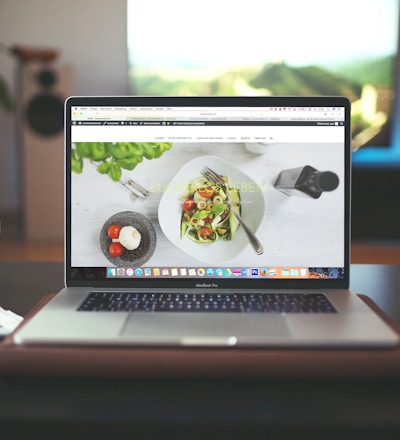 MacBook Pro showing vegetable dish