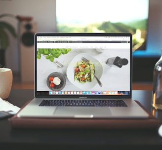 MacBook Pro showing vegetable dish