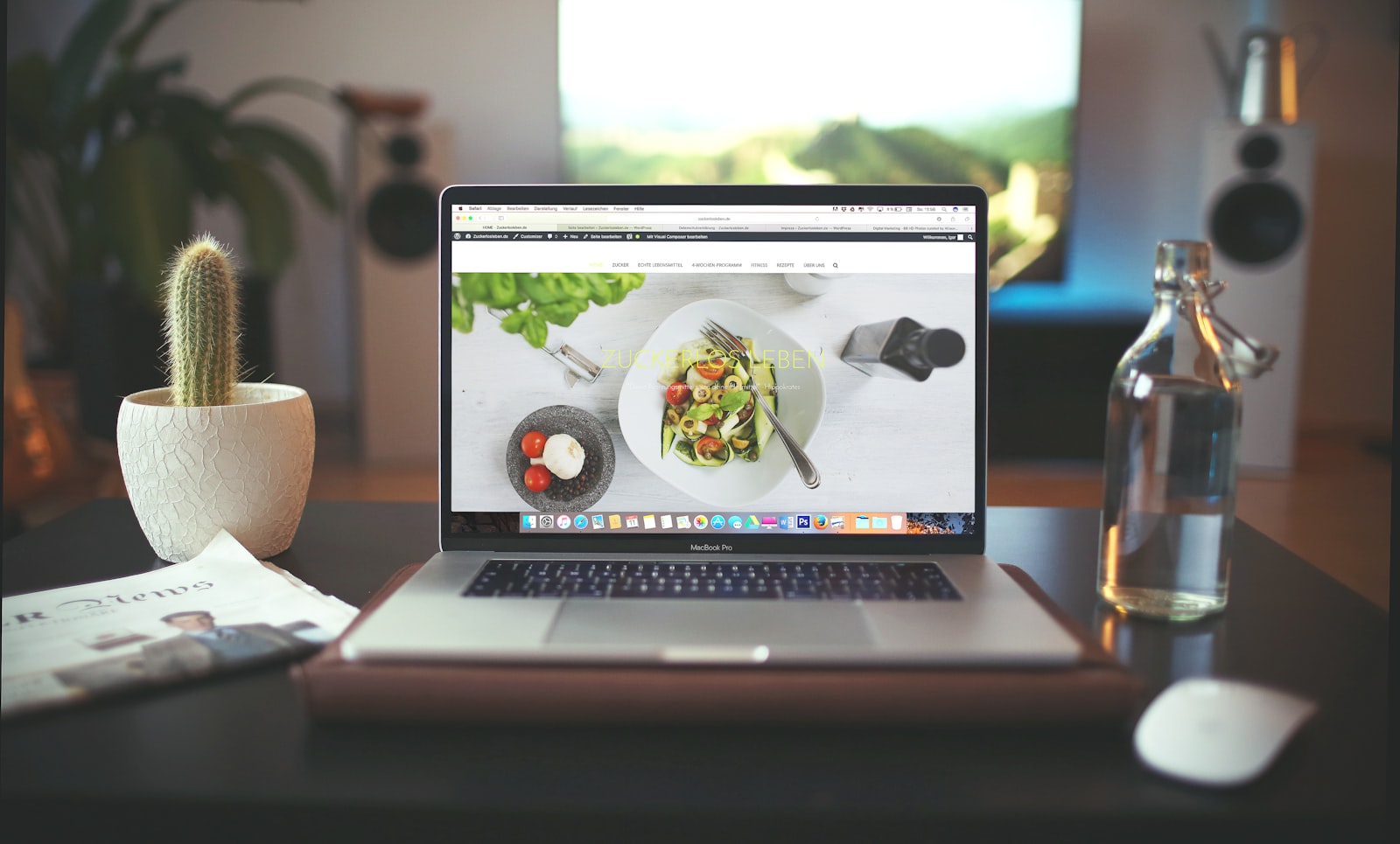 Canon EOS 5D Mark III + Canon EF 35mm F1.4L USM sample photo. Macbook pro showing vegetable photography