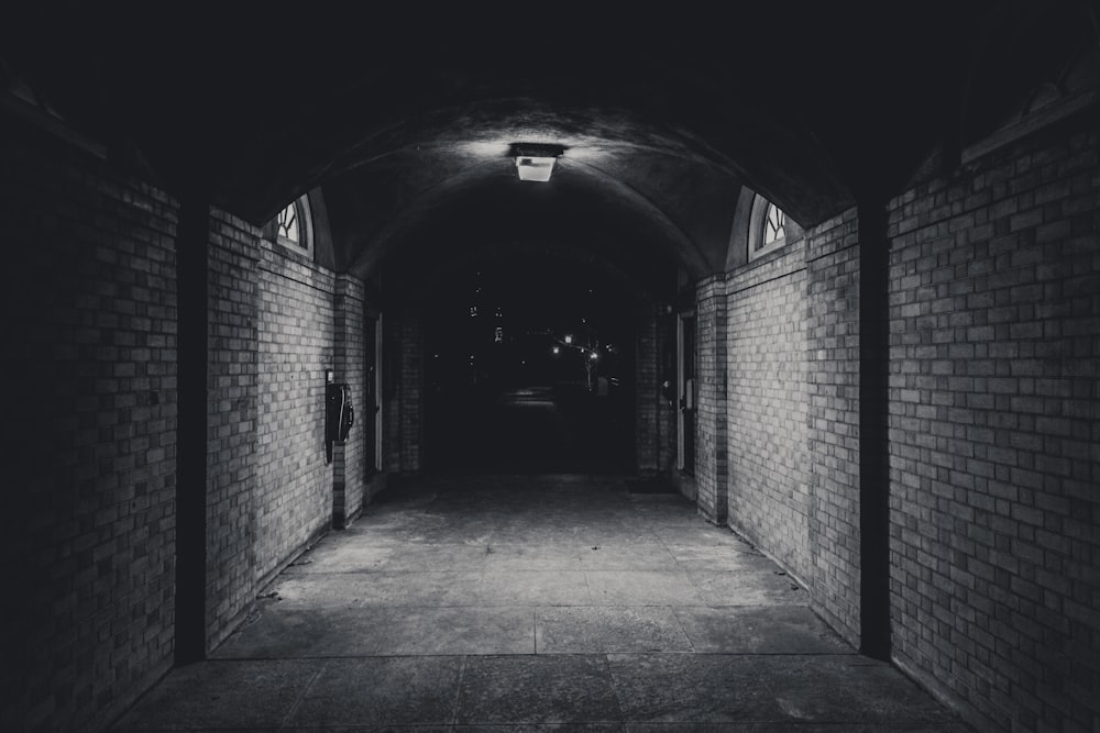 A dark underground pathway.