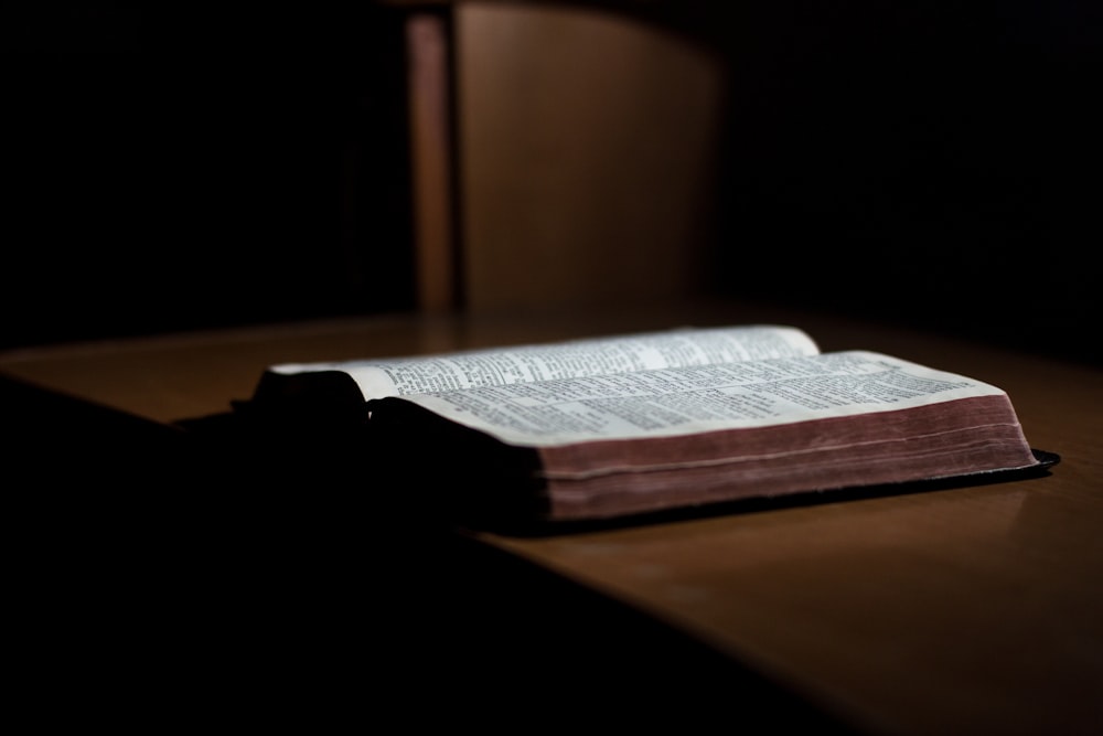 open book on top of desk