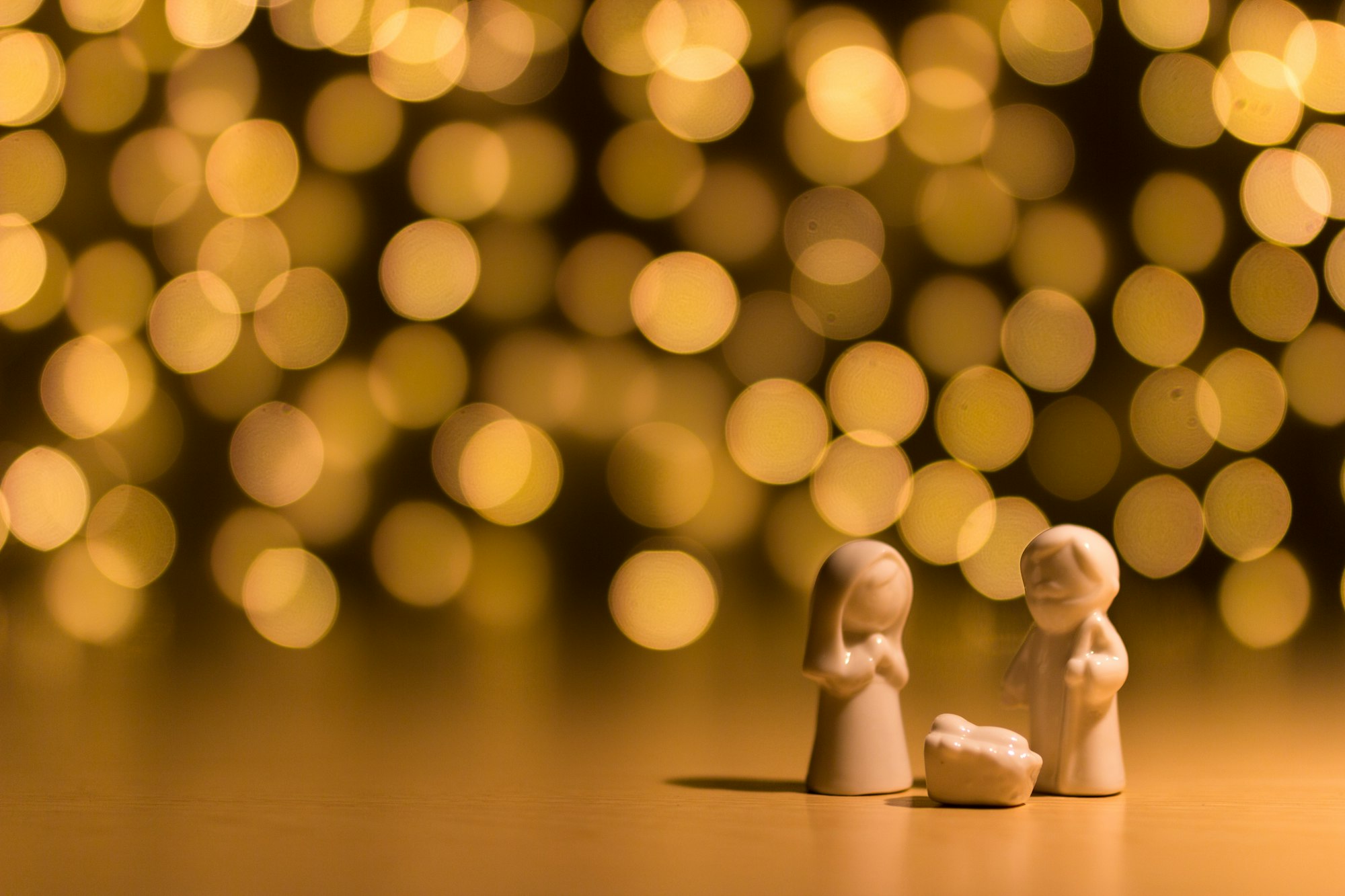 I took this shot whilst making a short video, inspired by the Gospel accounts of the birth of Jesus.

My friend lent me their beautiful nativity set, some other friends lent me their desk lamps for lighting and it’s amazing what you can achieve with some fairylights, sellotape and depth of field.

Anyways, Merry Christmas. God bless us, everyone.
