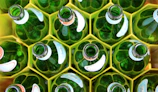 Top-down view of the beer sampler package opened to reveal neatly arranged bottles with unique labels.