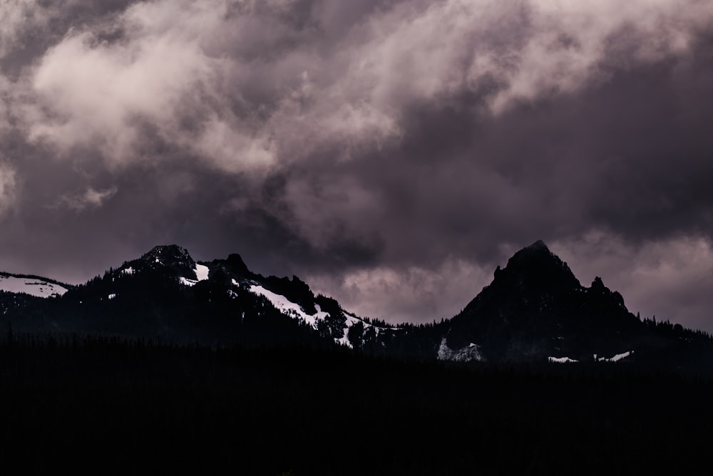 silhouette photo of mountain