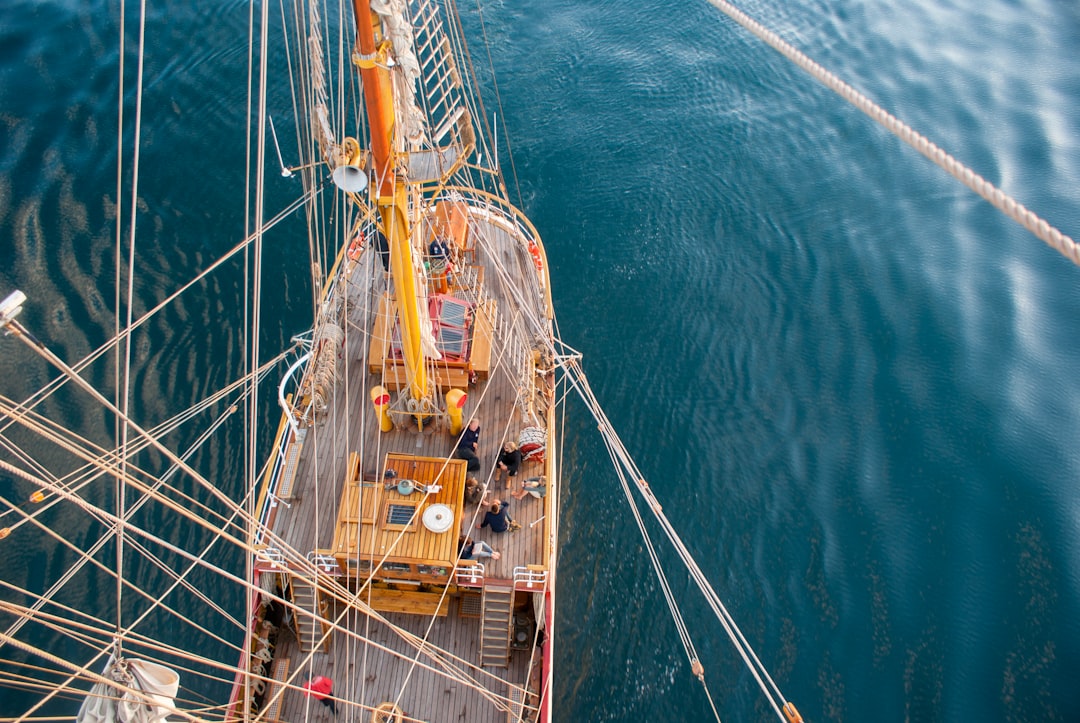 aerial photography of ship on calm body of water at daytime