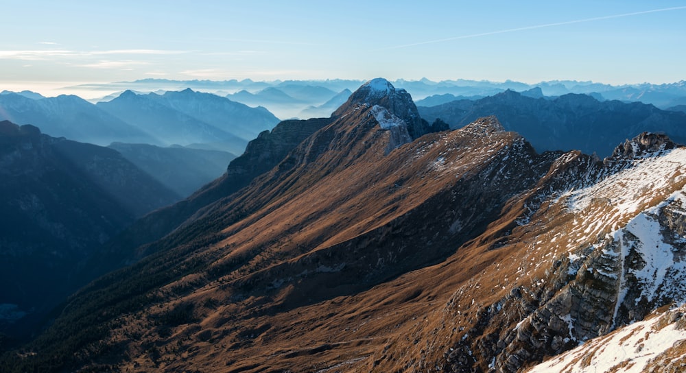 landscape of mountain under blue sky