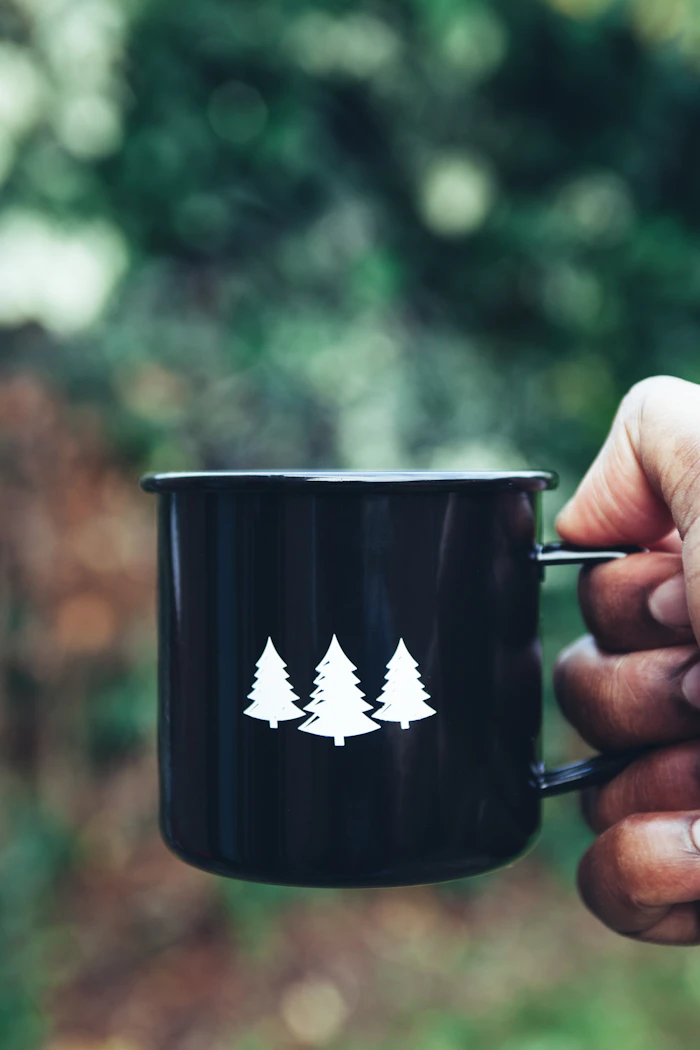 Black & White Enamel Mug