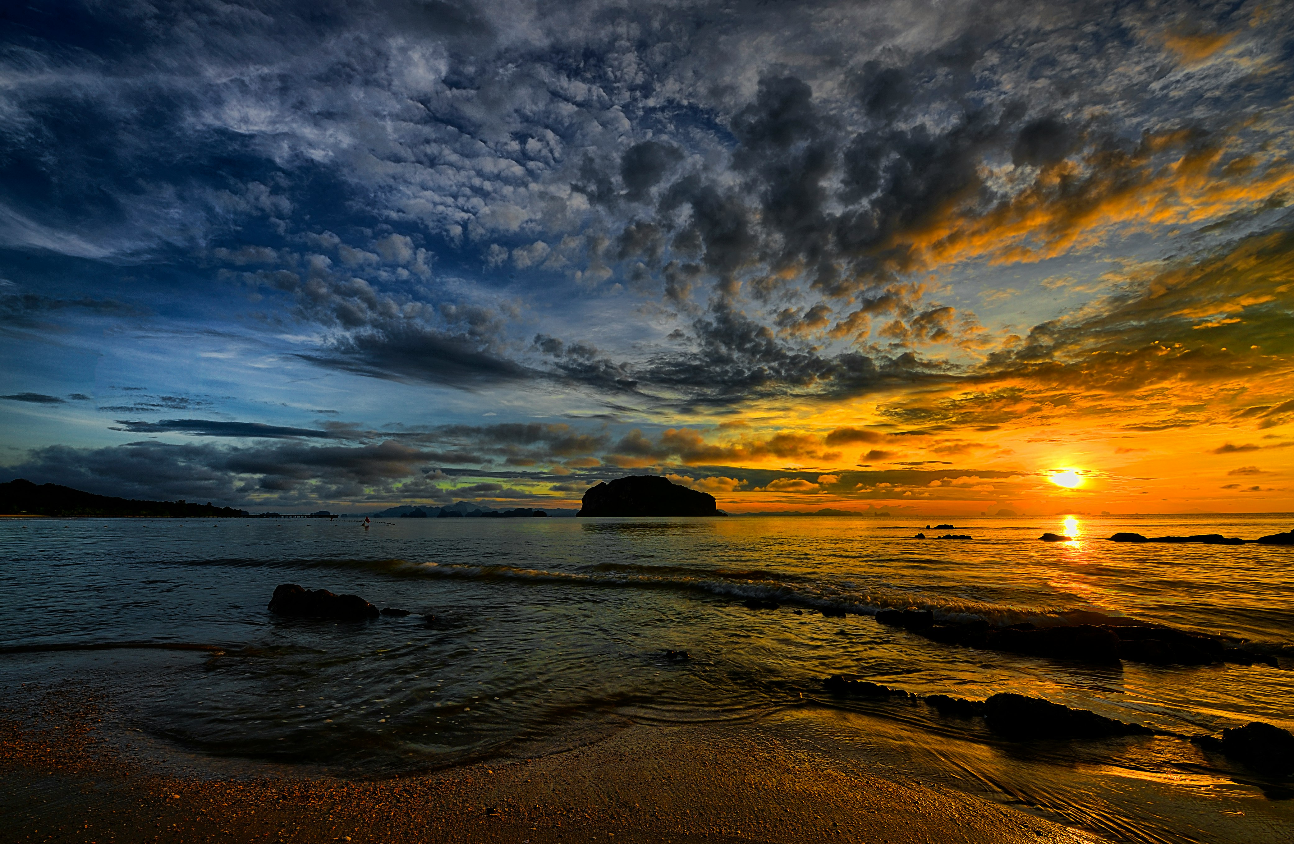 sunset under beach