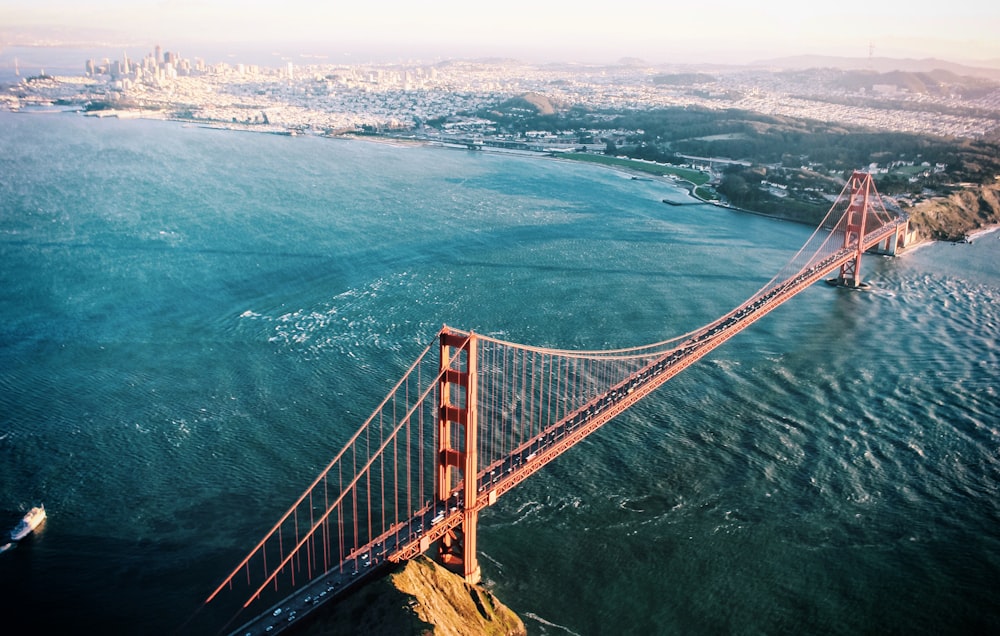 fotografia com vista aérea da ponte Golden Gate durante o dia