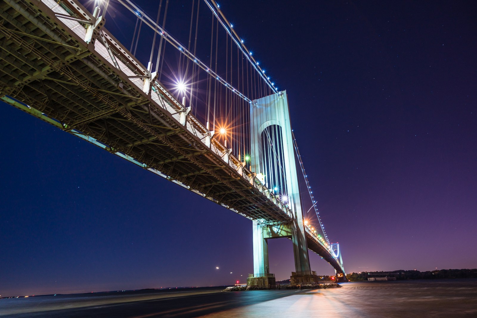 Sony a7R II + Sony Vario-Tessar T* FE 16-35mm F4 ZA OSS sample photo. Gray lighted suspension bridge photography