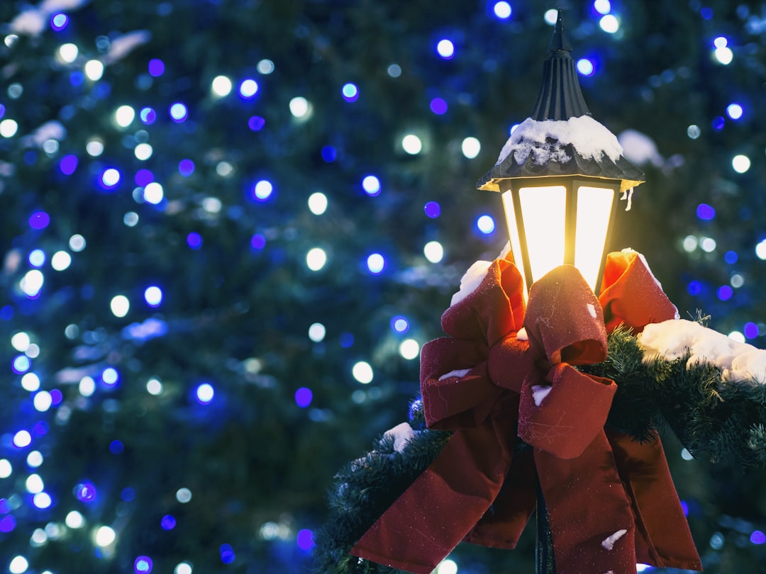 closeup photo of lantern lamp, Frankenmuth was named one of “The 9 Most Christmassy Towns in America” by Time Magazine. 
