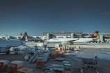 photo of white airliner on port