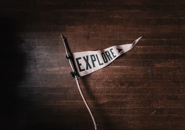 white Explore flag