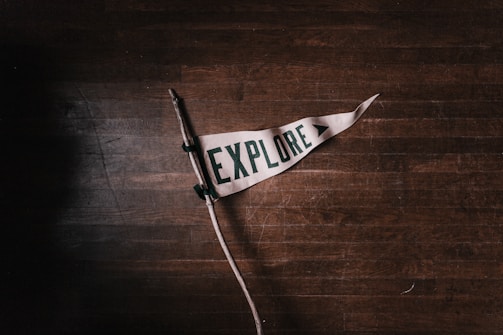 white Explore flag