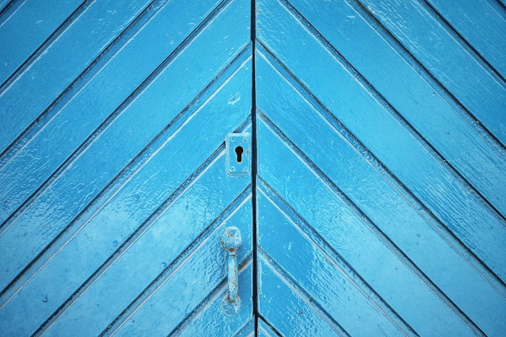 closed blue door