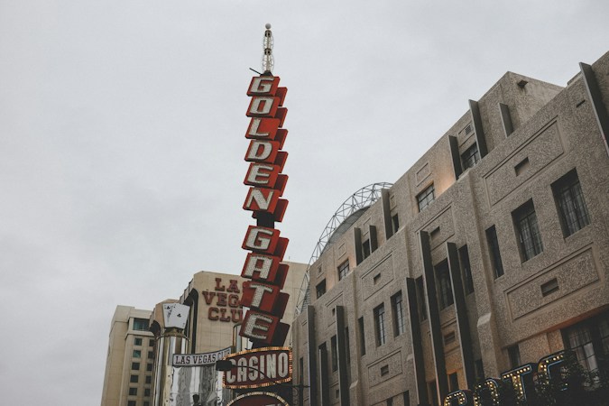 Golden Gate Casino sign on Fremont Street in downtown Las Vegas, near the former Cashman Center site where The Foundry will be built