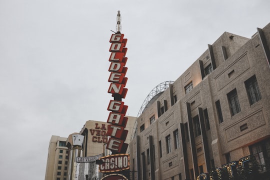 Golden Gate Casino signage in Fremont Street United States