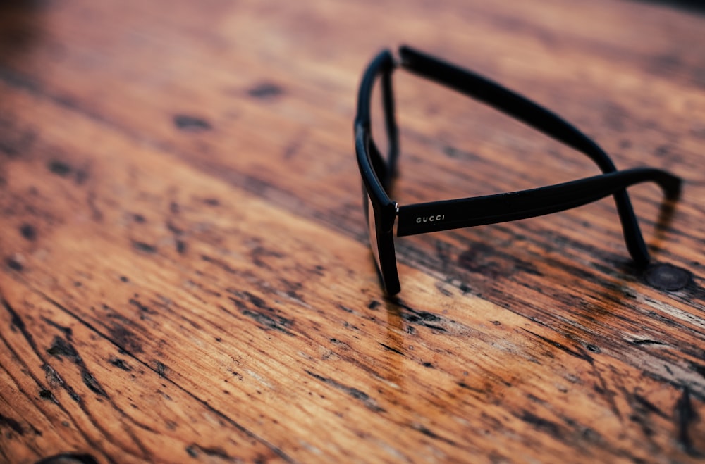 eyeglasses with black frames