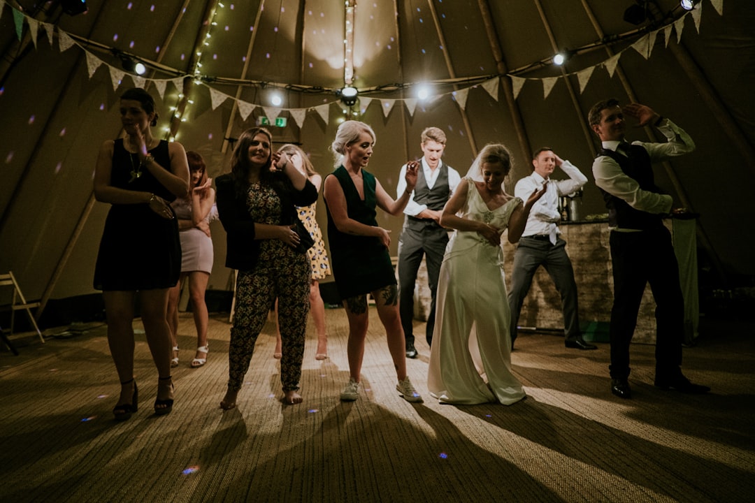 group of people dancing, Wedding marquee dance