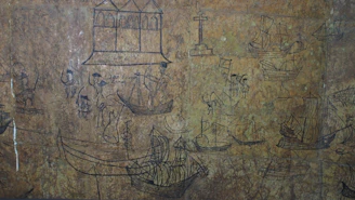 Blueprints and sketches of ancient and modern warships.