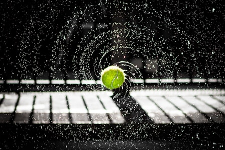 time lapse photo of tennis ball